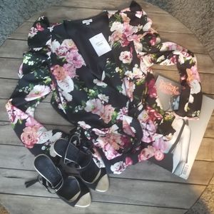 NWT Love Fire Floral Cold Shoulder Wrap Dress